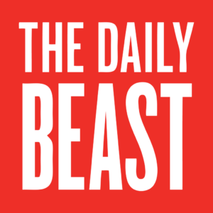 Red and white logo with the text "The Daily Beast" in bold, capitalized letters.